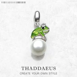 Charms Frog With Pearl 925 Sterling Silver Pendants New Fashion Jewelry Making Handmade Craft For Women Men