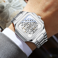 CHENXI Mechanical Men's Watch High-end Square Dial Men Watches Fully Automatic Hollow Wristwatches Male Gifts