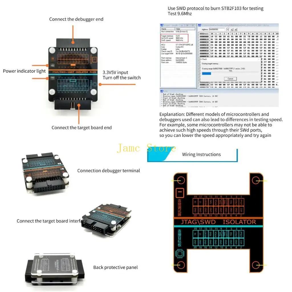 

LX0B JTAG SWD Изолятор платы, обеспечивающий безопасность компьютера во время модуля высоковольтного изоляции программирования