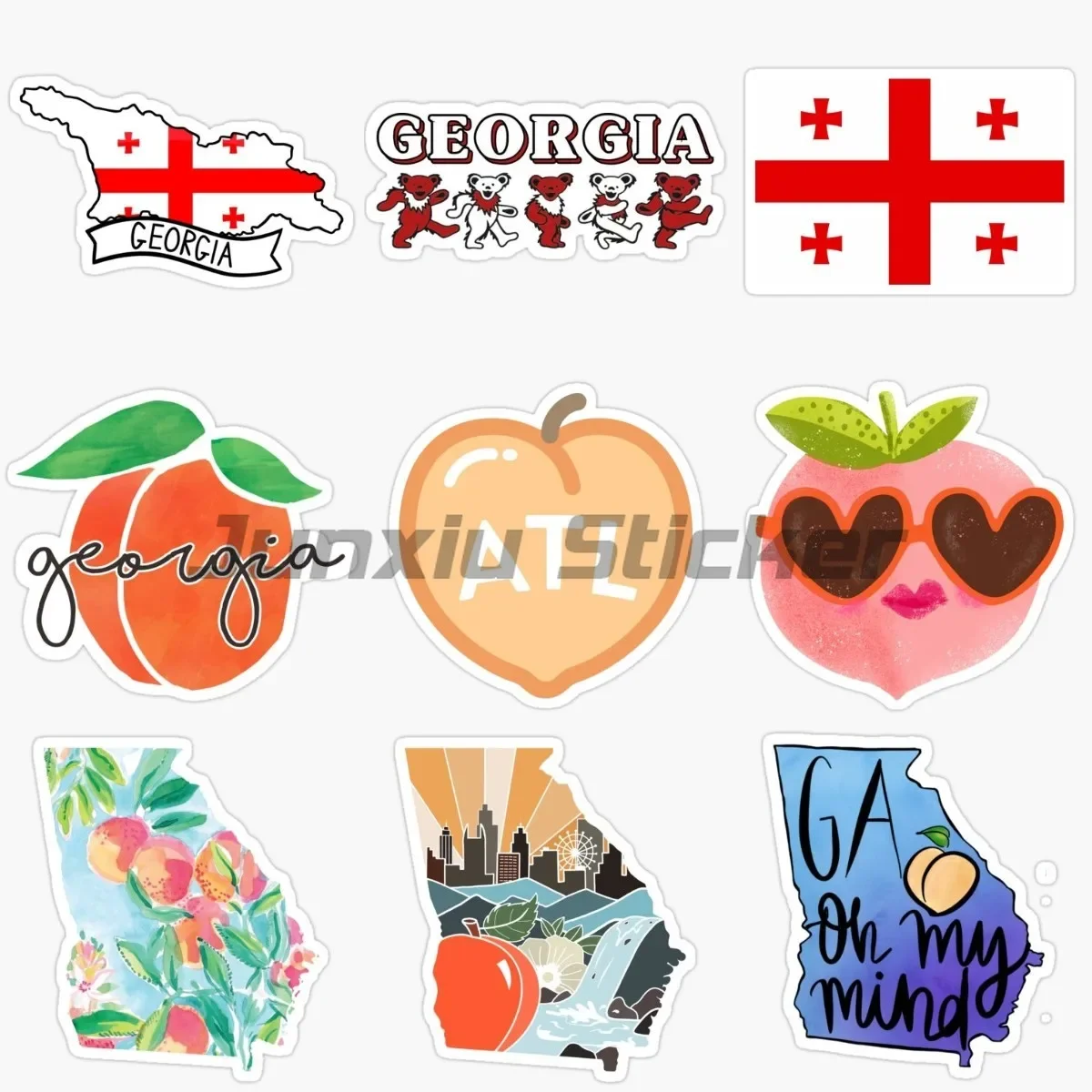 

Creative Georgia Sticker Accessories Motorcycle Laptop Wall Rooms Door Bumper Car Window Helmet Racing Fridge Decoration Decals