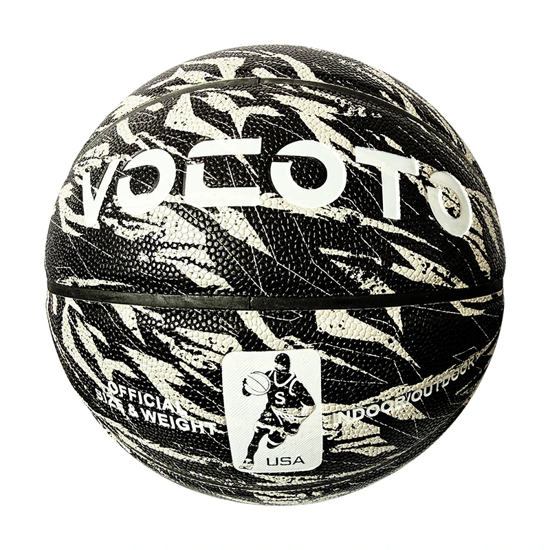 Vocoto Street Art No. 7 Standard Pu Basketball, Black and Wh