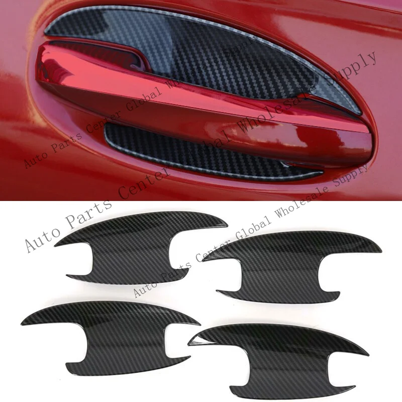 L+ For Benz A-Class 2019-22 ABS carbon fibre Side Door Handle Bowl Cover Shell Trim