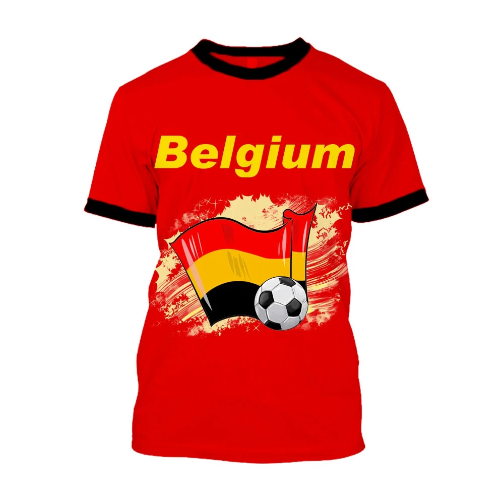 Jumeast Belgium Flag Graphic Men T-shirts Christian Jesus Virgin Mary Football Jersey T Shirts Soccer Aesthetic Clothes T-shirty