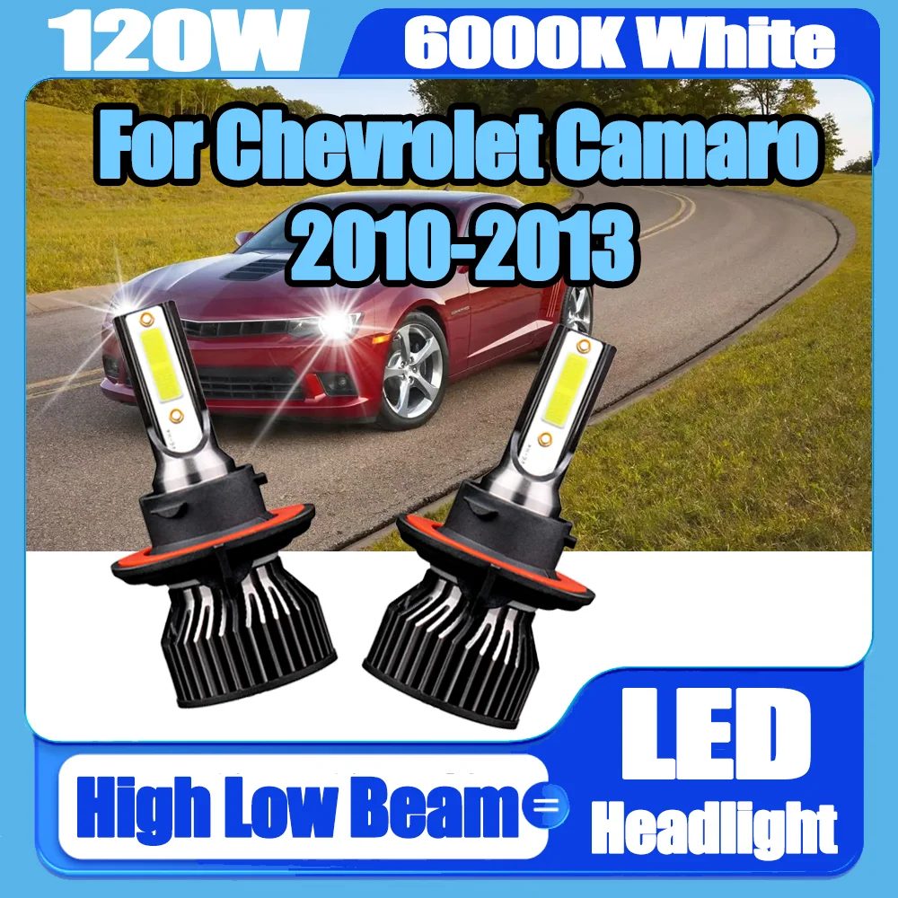 

2 шт. 20000LM 120 Вт турбо-автолампы H13 светодиодные лампы для фар 6000K белые автомобильные фары Plug and Play для Chevrolet Camaro 2010-2013