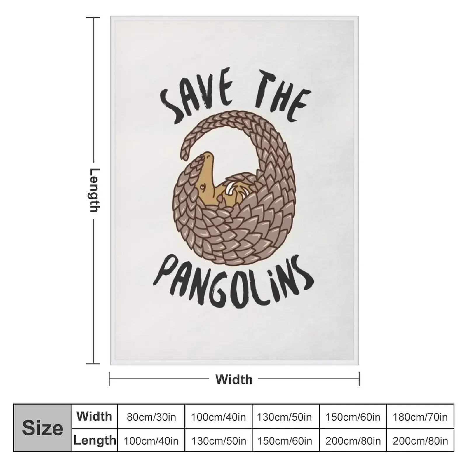 Save the Pangolins - Curled up Pangolin Throw Blanket couch cozy soft plush fuzzy picnic outdoor blanket