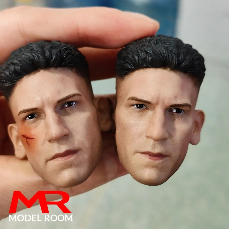 Jon Bernthal Normal verletztes Kopfskulptur-Schnitzmodell im Maßstab 1:6, passend für 12'' männliche Soldat-Actionfigur-Körperpuppen