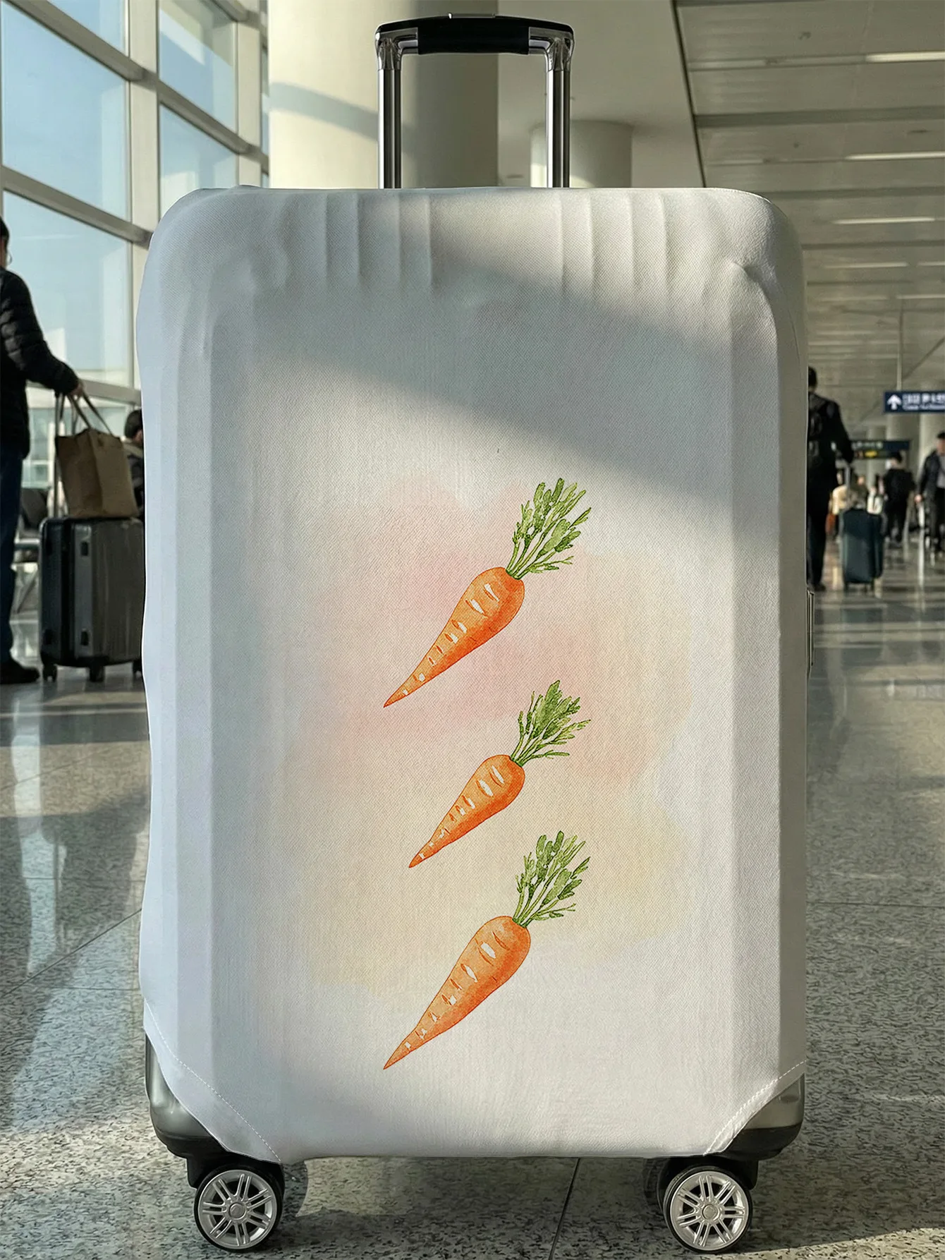 

Чехол для багажа с мультяшным рисунком моркови на белом фоне, подходит для чемоданов 18-32 дюймов, чехол-накладка на ручку чемодана, дорожный аксессуар