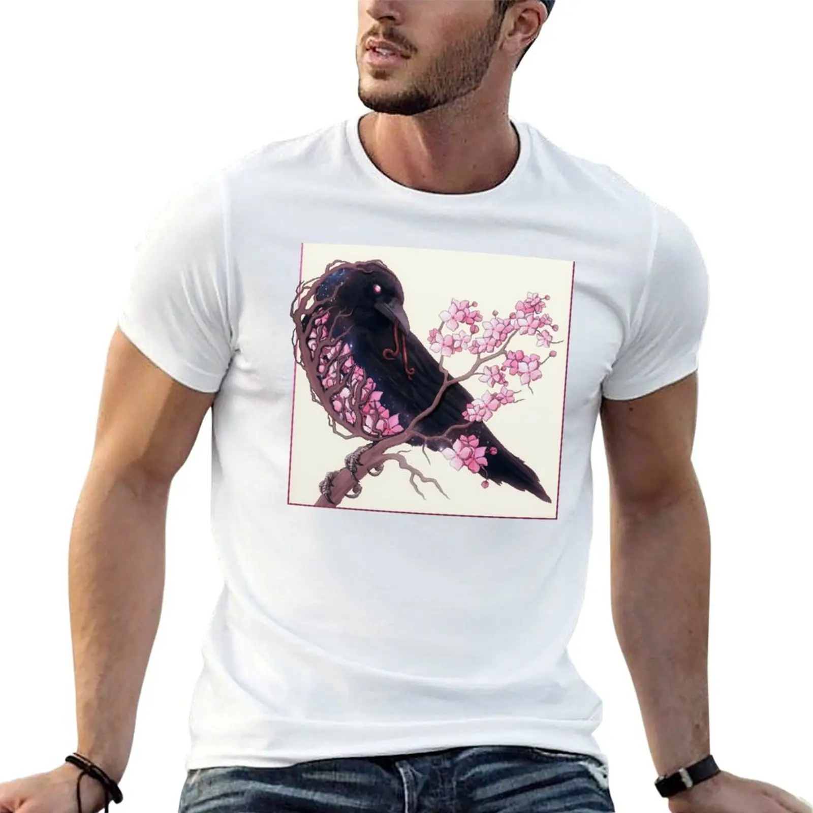

t man shirt for t shirts man shirt man plain Crow Blossom t men T-Shirt cotton Cherry