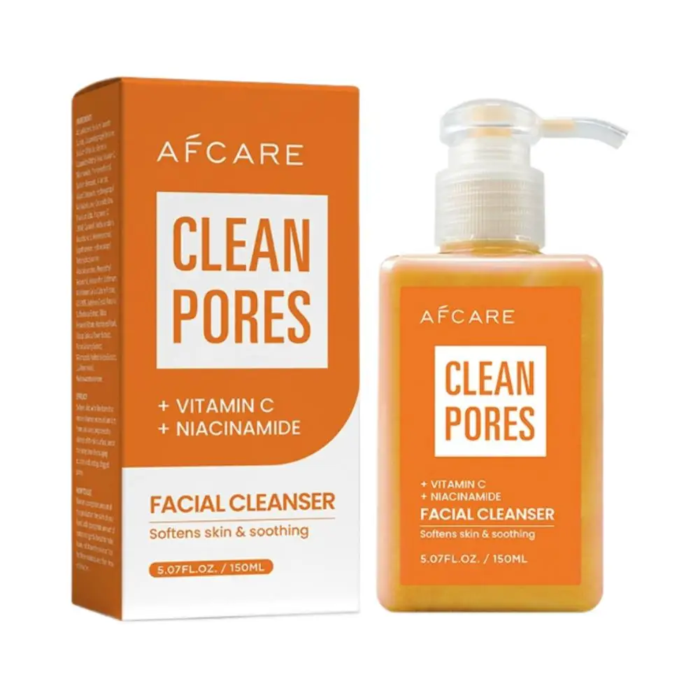 Vitamin C Cleanser 150ml Brightening Foaming Formula Deep Clean Brightens Dissolve Grease Hyaluronic Acid Nourish Skin Care