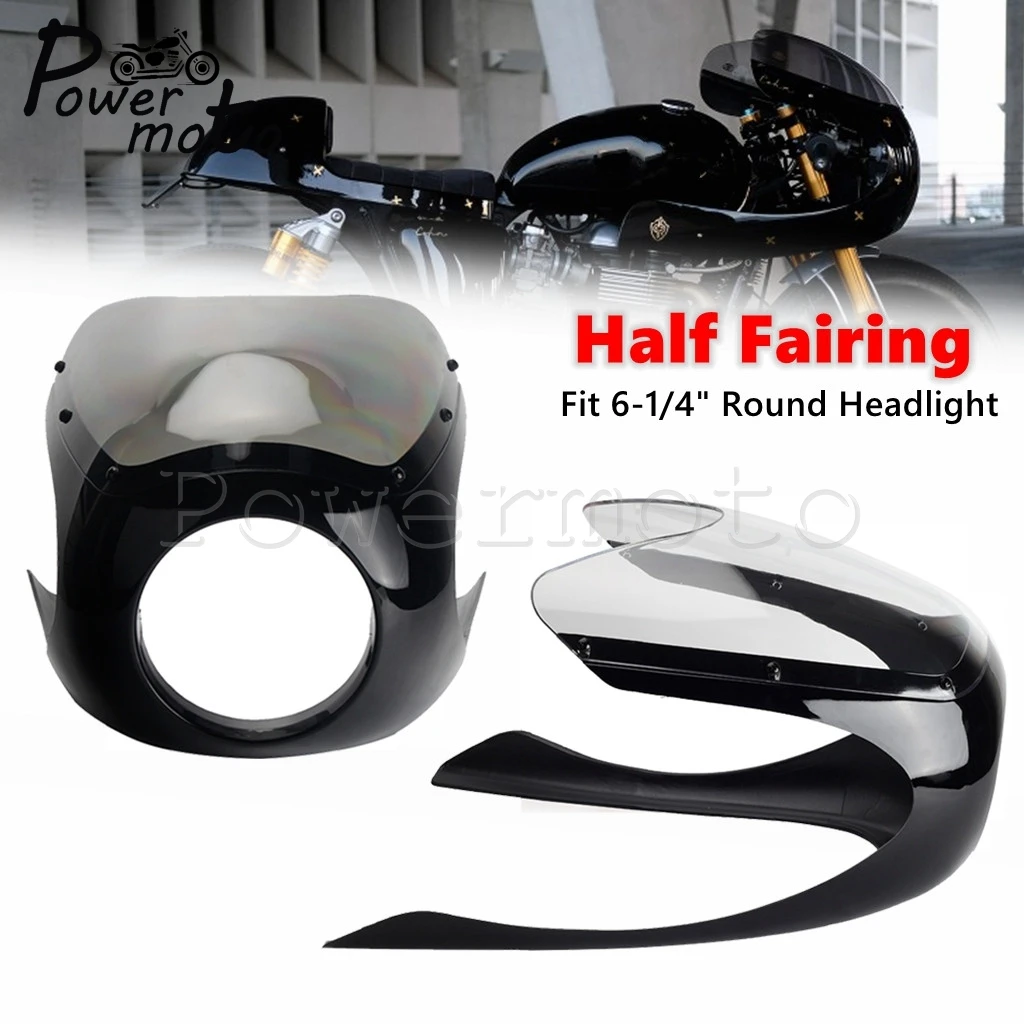 

6-1/4" Round Headlight Retro Fairng For Kawasaki EN 450 500 VN 700 750 Vulcan W650 W800 ZL KZ 200-1100 Moto Guzzi V7 III Racer