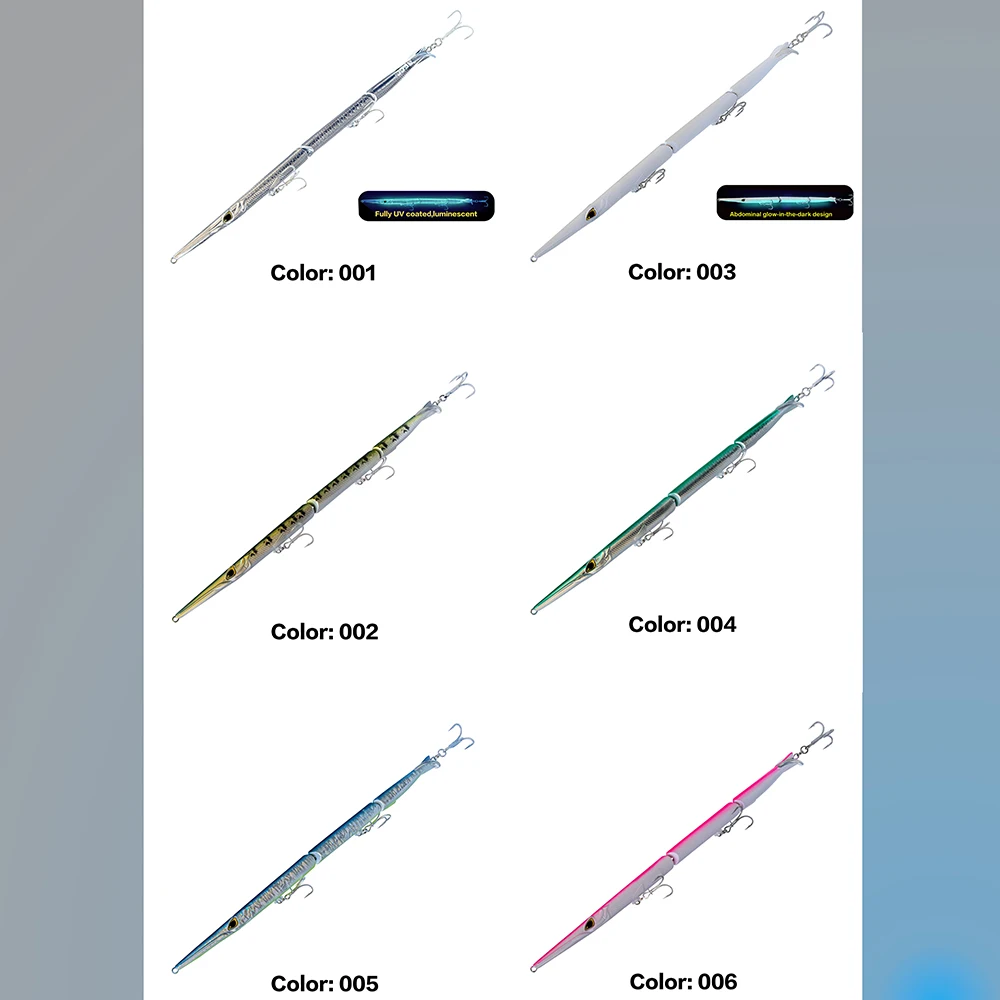 2/3/6PCS Jointed Bleistift Angeln Locken 3 Abschnitte Angeln Locken 255mm 30,6g Nadel Sinking Swimbait für Bluefish Seebarsch Tackle – Detail 6