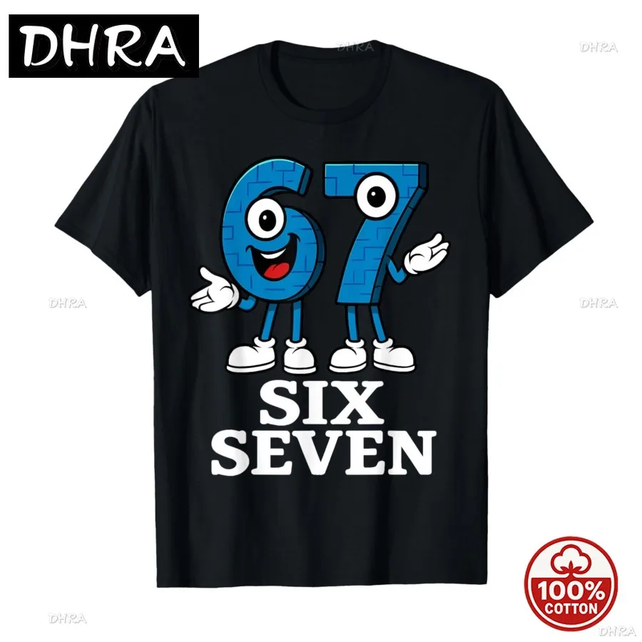 

New 67 Six Seven 6-7 - Funny Brainrot Kids Gaming Meme T-shirt For Men Women 100% Cotton T Shirts Short Sleeve Tops streetwear