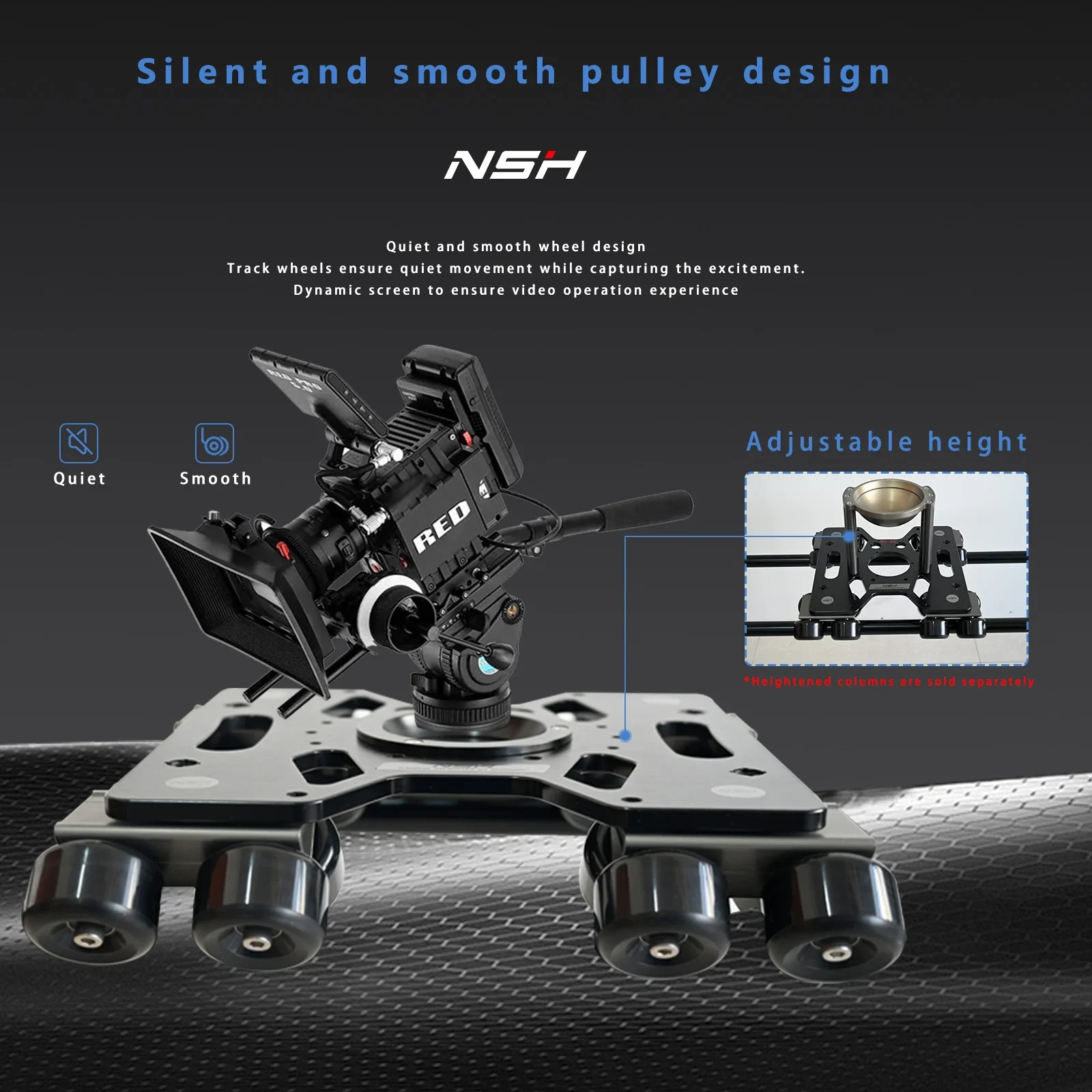 NSH New Design Portable Dolly System Camera Slider Rail Set Deluxe Track Kit Camera Accessories for Video Shoot
