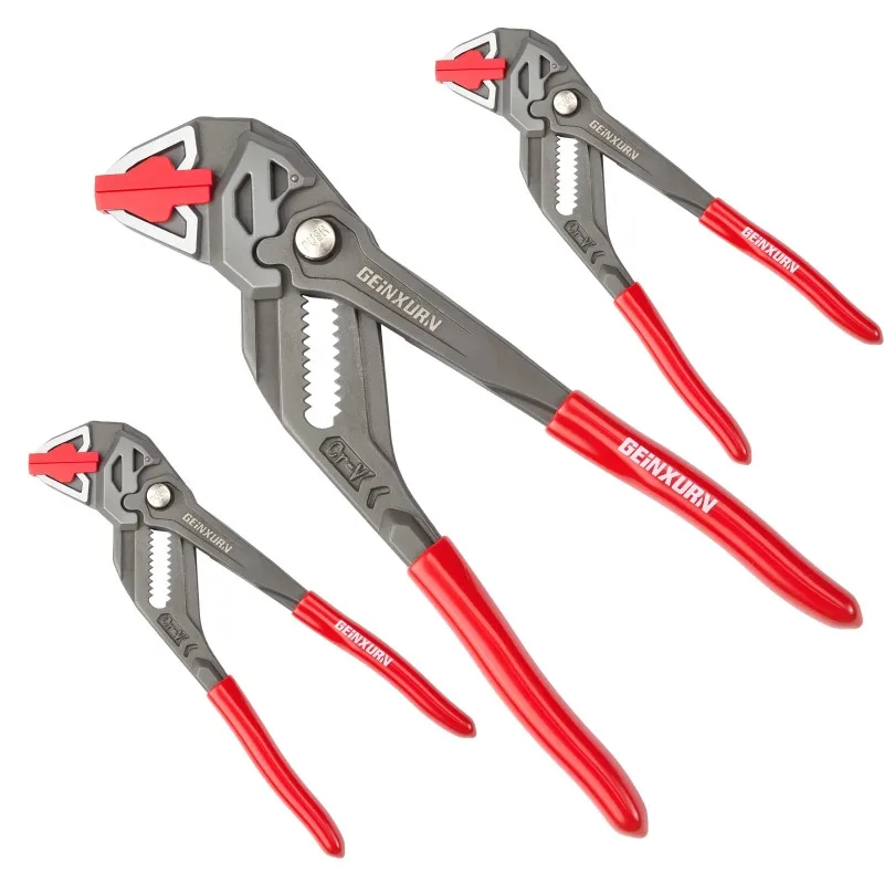 

Усиленные 7-дюймовые клещи для водяных насосов – регулировка в 15 положениях, пропускное отверстие 1,5 дюйма, параллельные губки из стали CR-V с быстрым кнопочным фиксатором