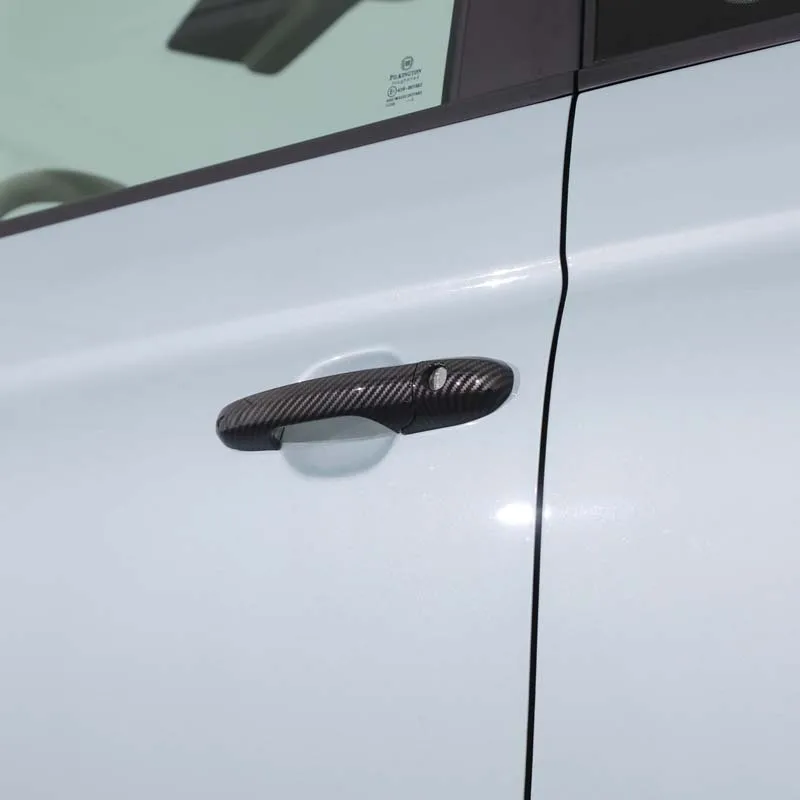 Car Door Handles Decorative Cover For Fiat 500 And Abarth 595 695 2007+ ABS carbon fiber/Glossy black Trim Exterior Accessories