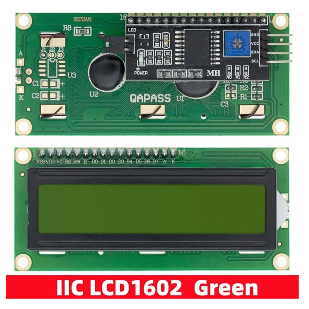 Modulo display LCD LCD1602 + scheda adattatore scheda di espansione PCF8574 Schermo blu IIC/I2C schermo verde giallo
