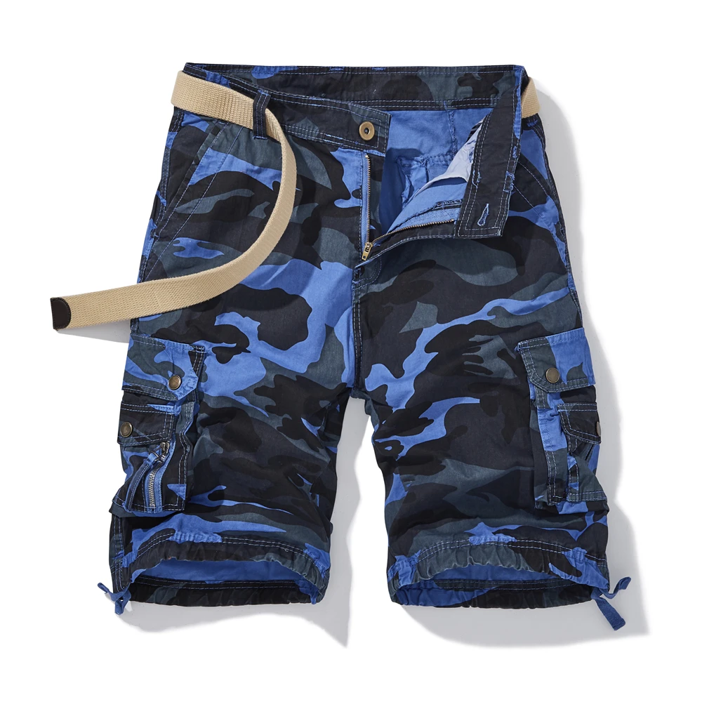 Summer outdoor European and American style multi pocket shorts, men\'s loose casual 5 point camouflage work shorts