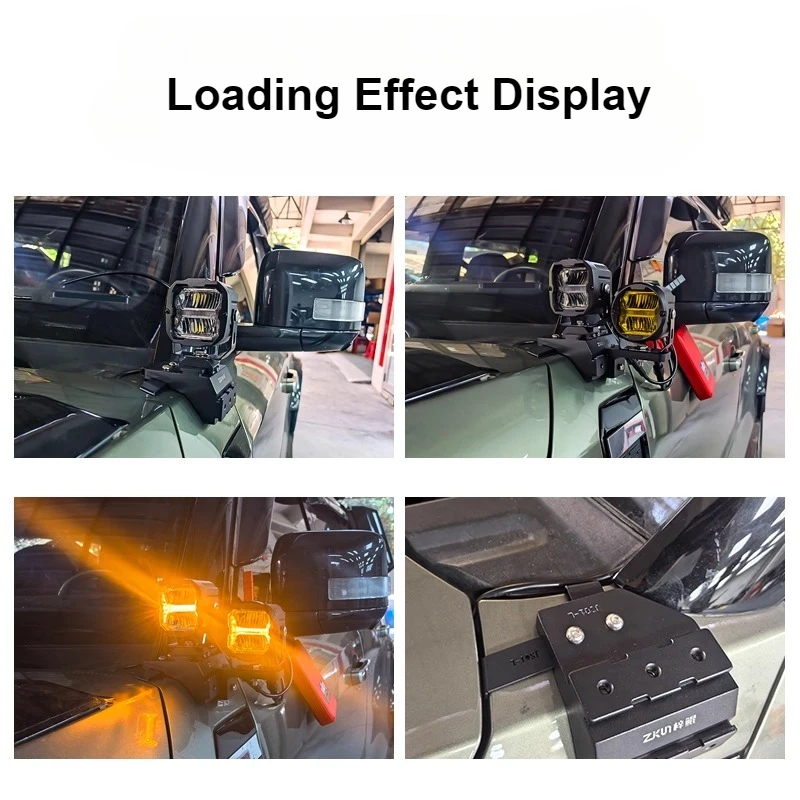 For BAIC Polestone 01 Rox 01 2023-2025 Car A-Pillar LED Spotlight Expansion Bracket Hood Dual Light Quick-Release Lamp Stand