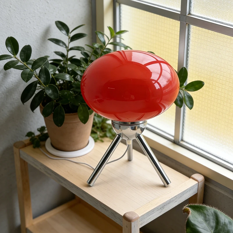 

Bauhaus Mid-Century Metal Glass Table Lamp Korean Cream Style Designer Version Direct Sales Desktop Study Bedroom Bedside Ambien