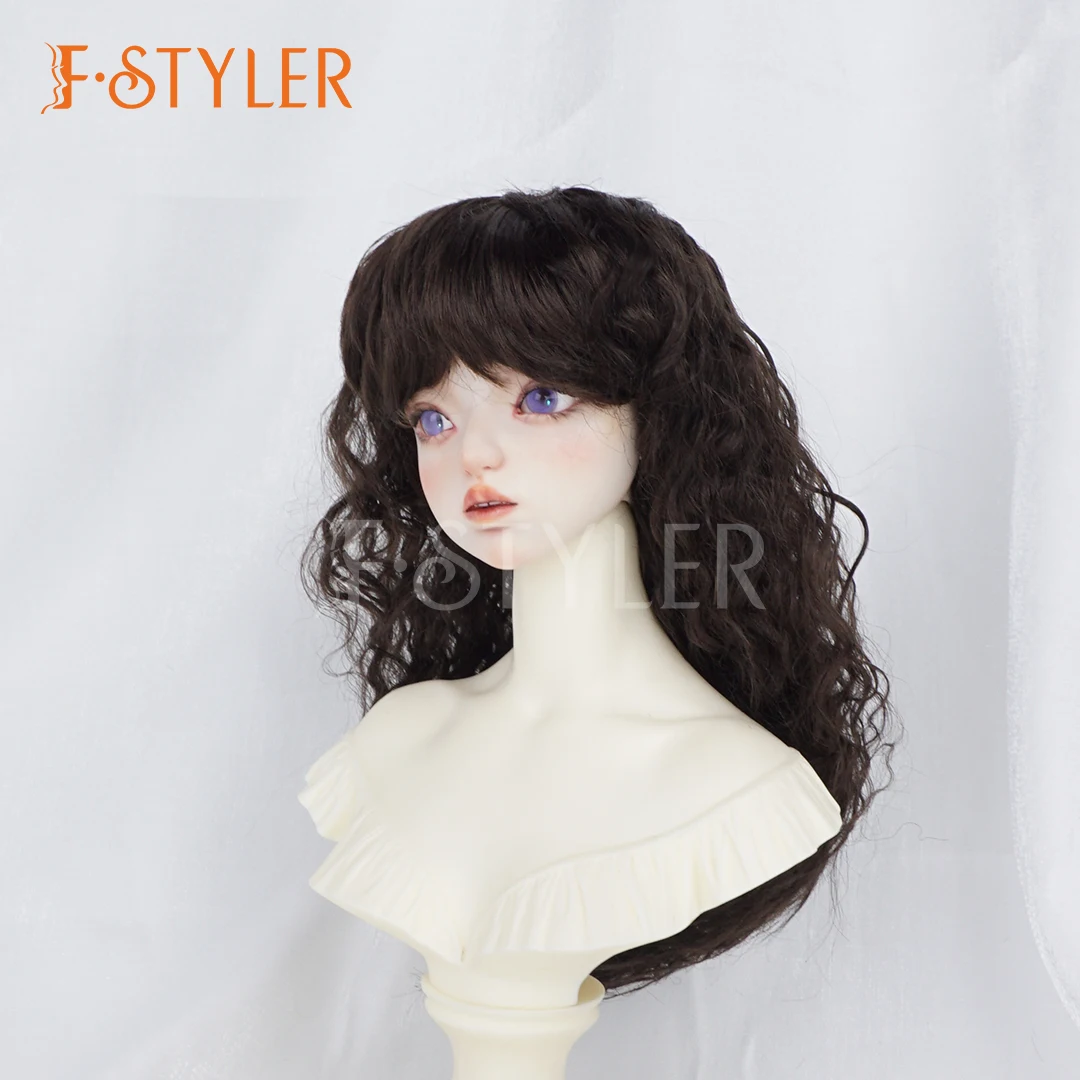 

FStyler 8-9 дюймов BJD светлые парики темно-коричневый парик для кукол длинные вьющиеся волосы 1/3 синтетический мохер аксессуары для кукол