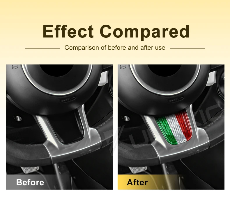 Echter Hartkohlefaser-Aufkleber für Abarth 595 Fiat 500 2020 2021 2022 2023 2024 Auto Tricolor Carbon-Verkleidung Innenraum-Zubehör – Detail 3