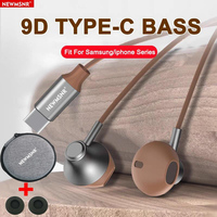 NEWMSNR 9D Surround Bass Type C&3.5mm Headphones Wired Control Headset With HD Mic Earbuds For iPhone15/16 for Samsung Earphones