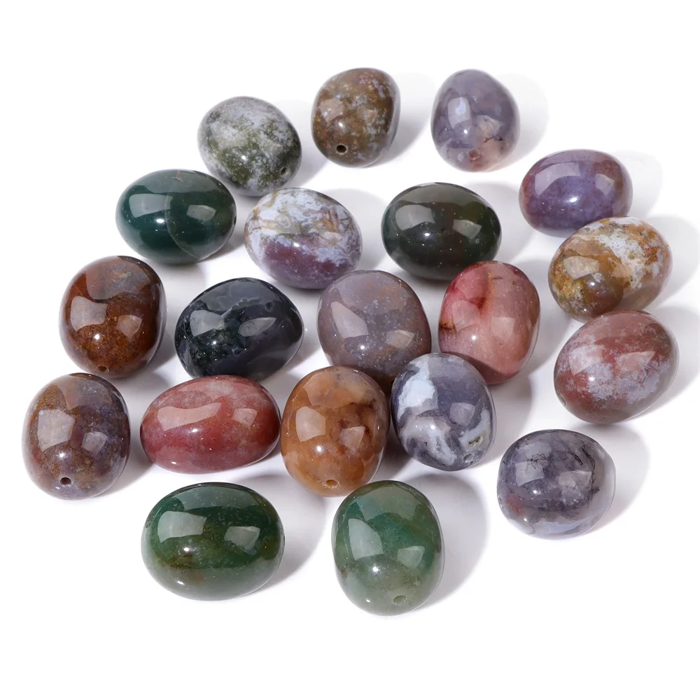 Natural Stone Indian Agates Beads 15x20mm Barrel Shape Stone Bead Healing Reiki Yoga Beads for Jewelry Making Bracelet Necklace