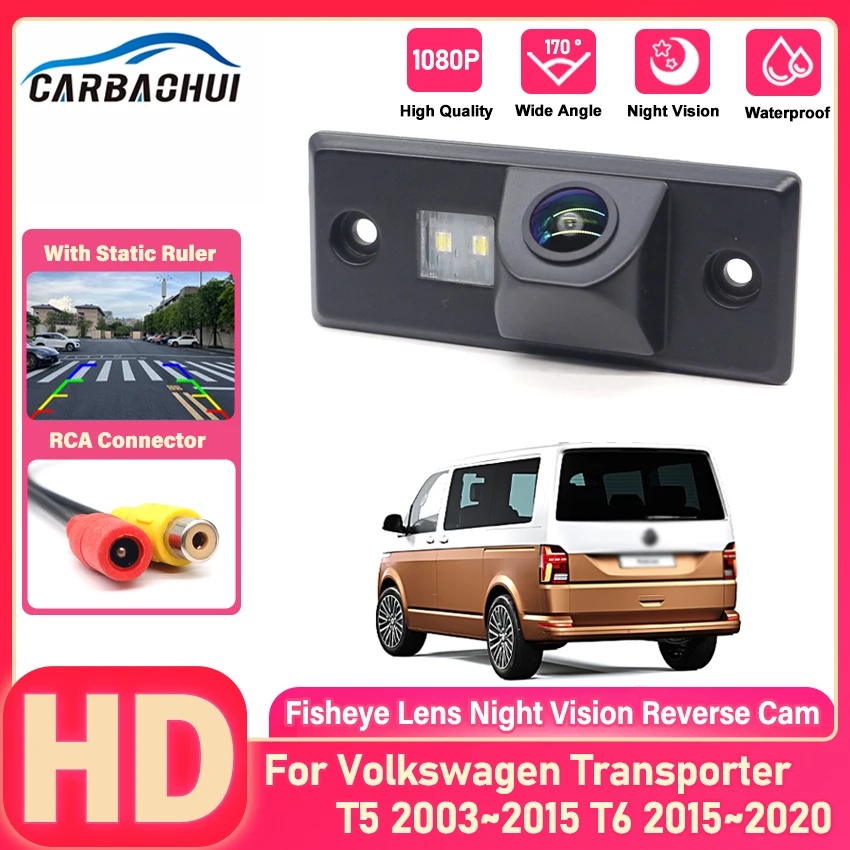 HD 1080x720P Car Rear View Camera For Volkswagen Transporter T5 2003~2015 T6 2015~2020 CCD Car Rear Camera License Plate Light