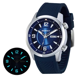 BERNY-reloj mecánico de buceo para hombre, cronógrafo de pulsera automático resistente al agua de 20ATM, zafiro, superluminoso, MIYOTA 8205