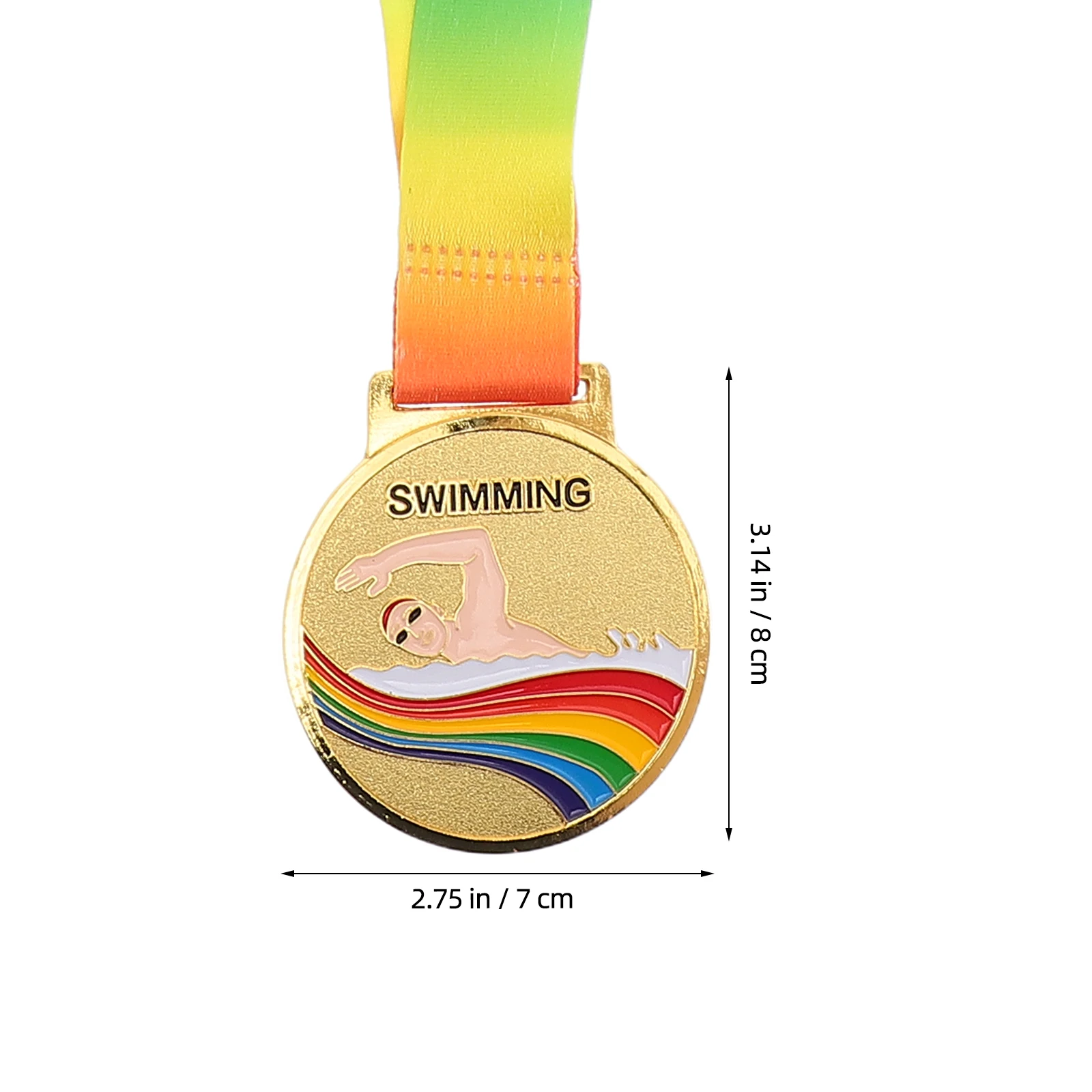 Medalha para prêmios, competição de natação, medalha com cordão pendurado para crianças, prêmio de metal, troféu de ouro, lembranças, honra esportiva