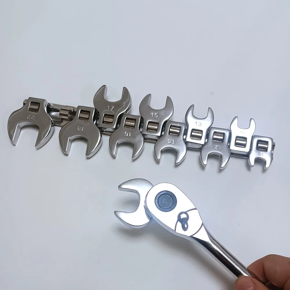 Imagem -04 - Drive Crow Foot Wrench Grupo Metric Chrome Plated 10 a 22 mm 11 Pcs