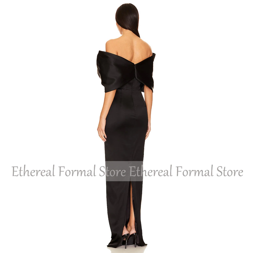 Black Elegant Evening Dress  Off The Shoulder Women's Evening Gown Sleeveless Long Simple Trumpet Formal Party Dress 2025