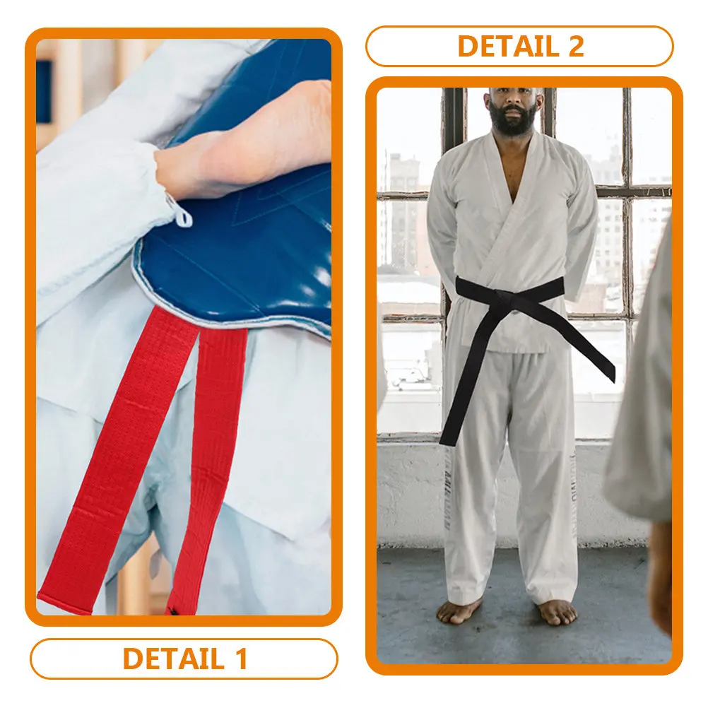 Martial Arts Belts 3 Pack Cotton Lightweight Washable Colorfast Karate Taekwondo Training Belts for All Ranks