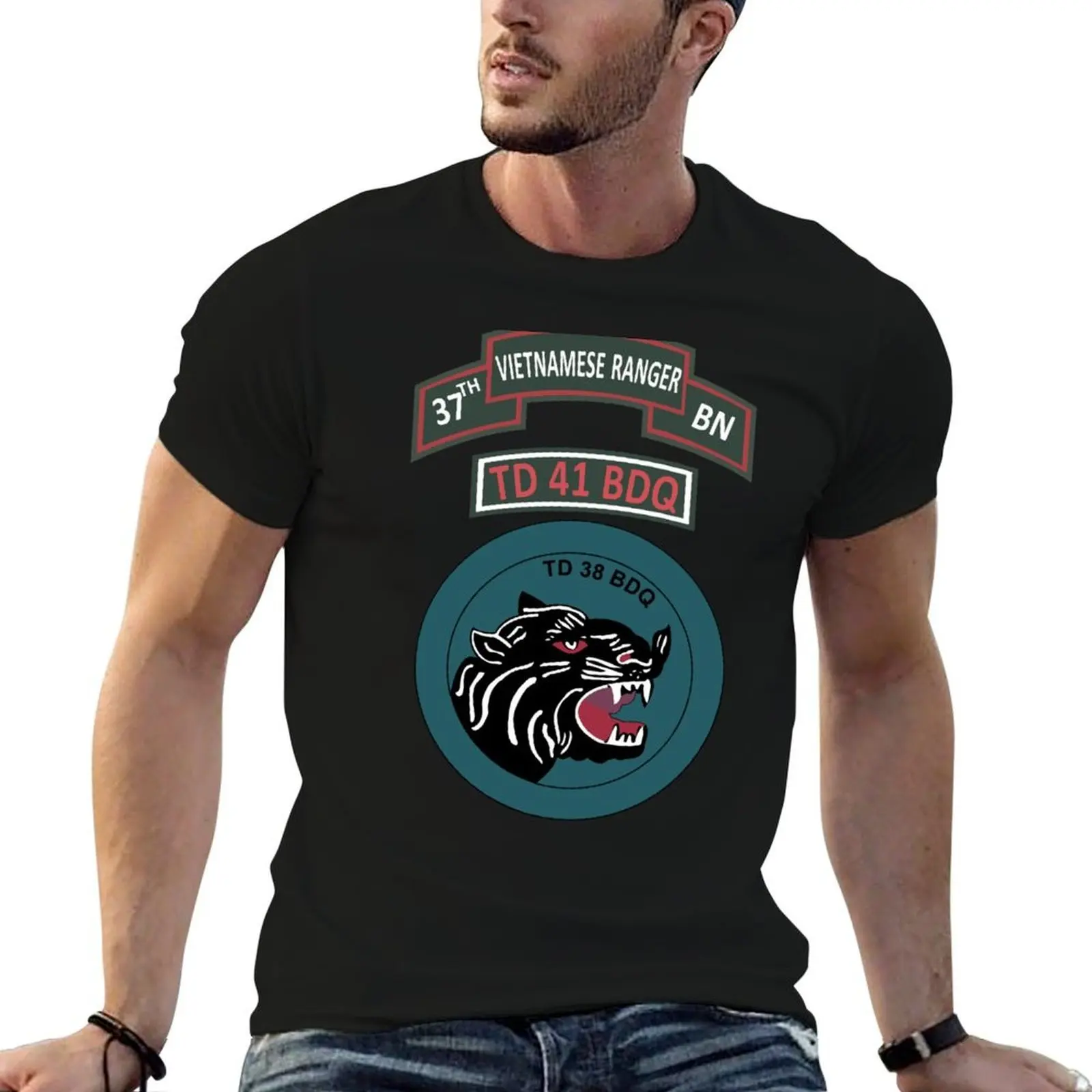 ARVN - 37th Vietnamese Ranger Battalion T-Shirt man t shirt cotton high quality t shirt custom print t shirt man luxury T-shirt
