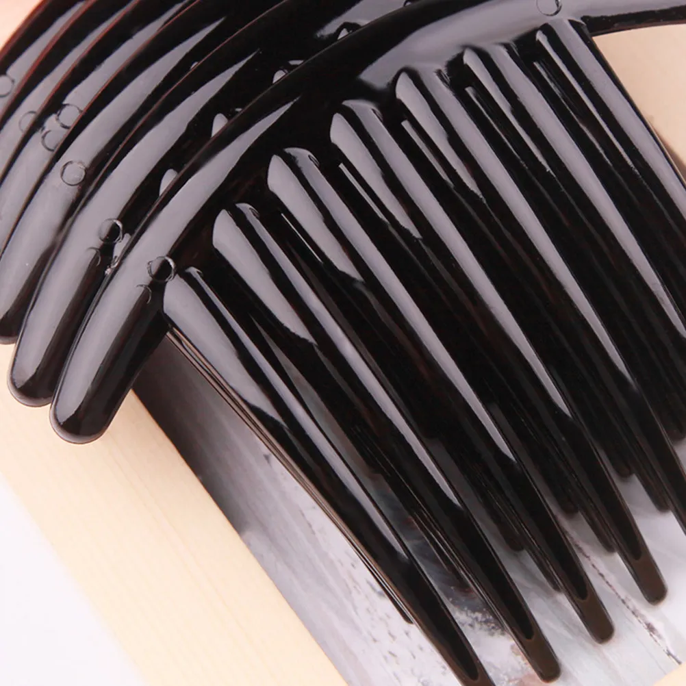 8Pcs Black Plastic Hair Comb for Women Bend Shape Gentle on Scalp No Pull Hair Side Comb for Ceremonies Anniversary Holidays