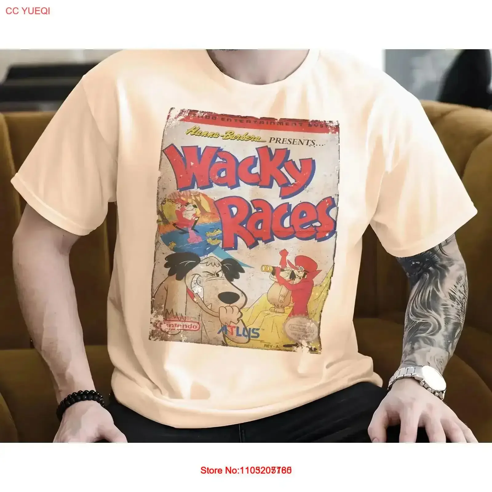 Wacky Races 8 bit NES Game Art T Shirt Colors Sizes S 5XL vintage Washed graphic homme Slightly designer clothes Comfortable