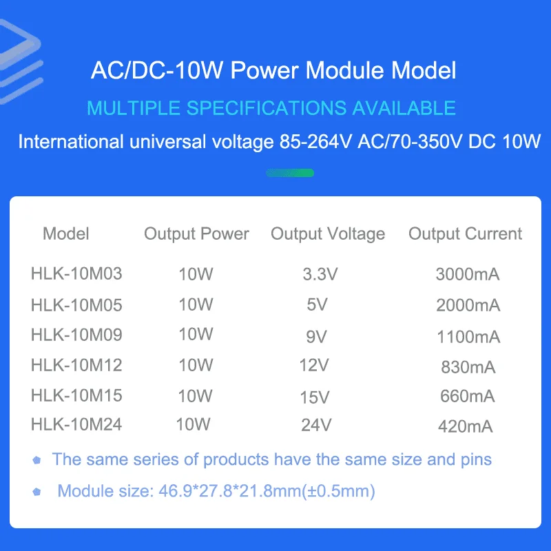 Hi-Link Original Mini Power Modul AC 110V 220V 240V zu DC 10W 15V HLK-10M15 15V 660MA 10W AC-DC 220V HLK-10M15