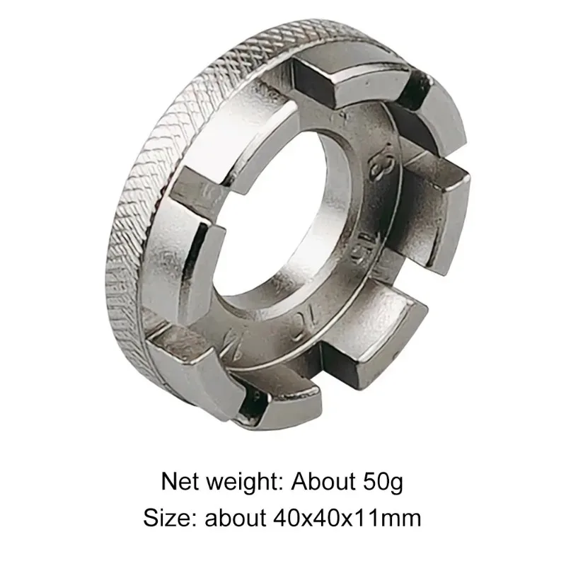 1 pçs chave de aro da roda da bicicleta mini ajustador chave 8 vias sulco bicicleta falou tensão chave demolição eixo ferramentas reparo