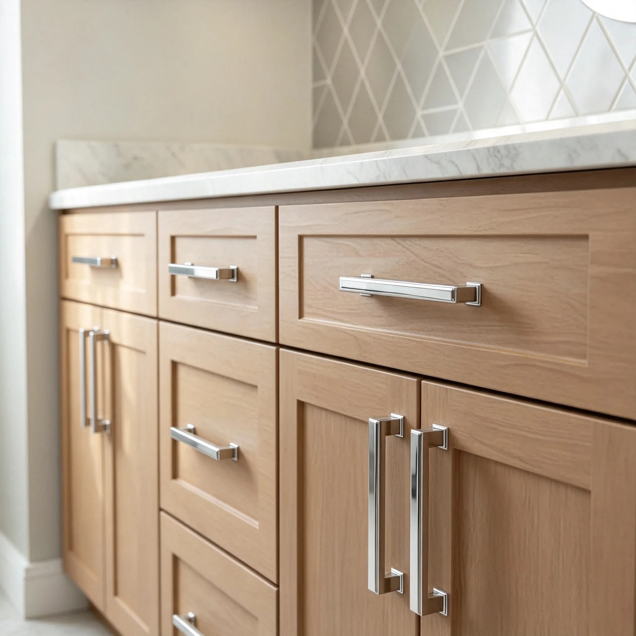 Chrome Cabinet Handles 10 Pack, American‑Style Metal Cabinet Pulls, Hardware for  Cupboard Drawer Wardrobe