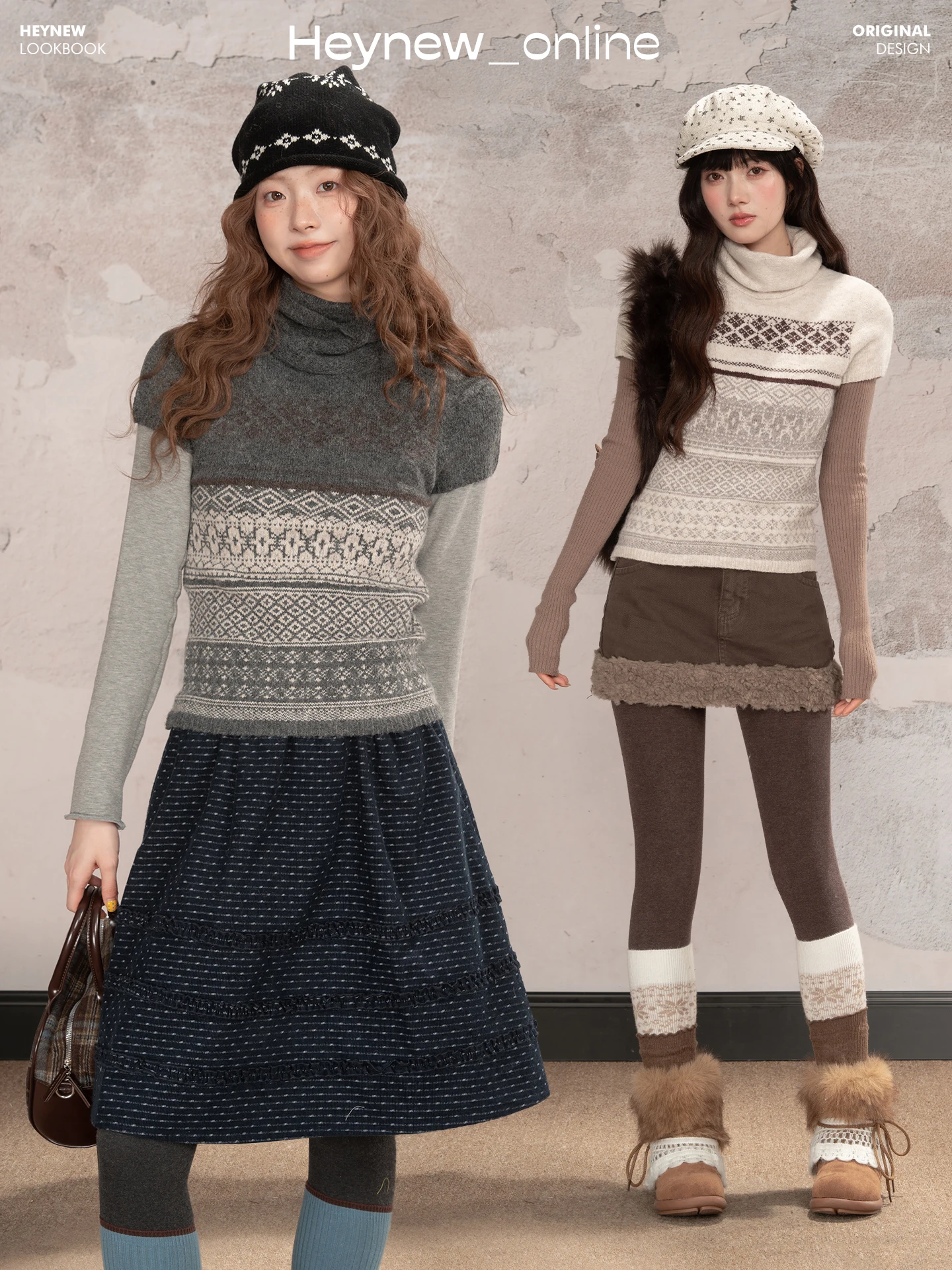 

Женский свитер Loveheynew в стиле ретро с высоким воротником и узором Fair Isle, универсальный модный топ с цветовыми блоками для зимы