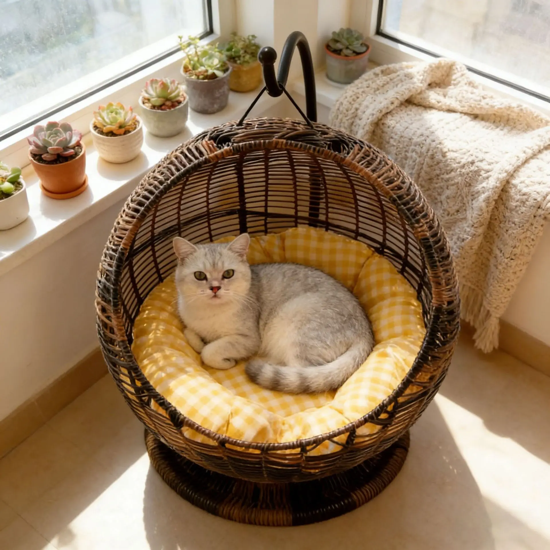 Rocking Bed Three-dimensional Weaving Cat House Mat Pet Bed Cat Bed House Nest Mat Cattery Skyscraper Off The Ground