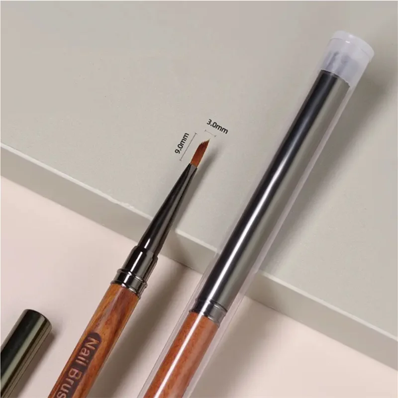 Ronde houten handvat driehoekige bloemblaadje nagelborstel acryl nail art voering borstel strepen raster bloem schilderij tekening pen manicure 2026