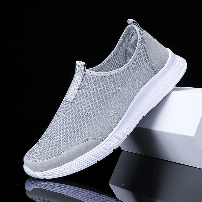 Black Summer Mesh Men Shoes Lightweight Sneakers Plus Size 48 49 50 Mesh Hollow Out Breathable Casual Walking Sneaker Trainning