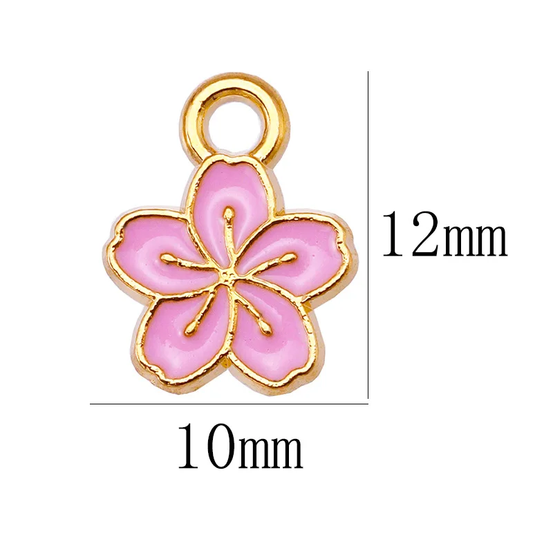 20 pcs/lot Fashion Gold Alloy Enamel Flowers Pendant Accessories Charms for Women, Earrings/Necklace Handmade DIY Jewelry