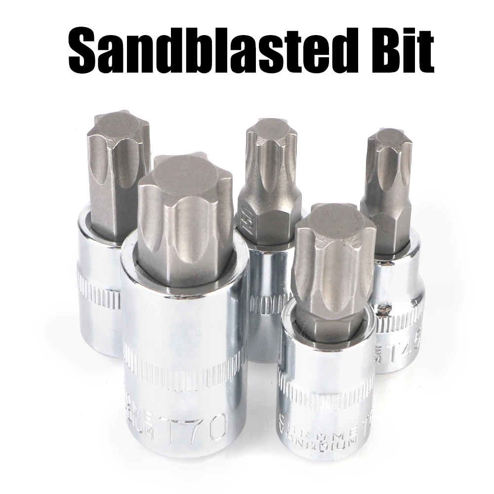 Car Removal Tools T8-T70 Torx Bit Socket Set Socket Wrench Tools 1/4\