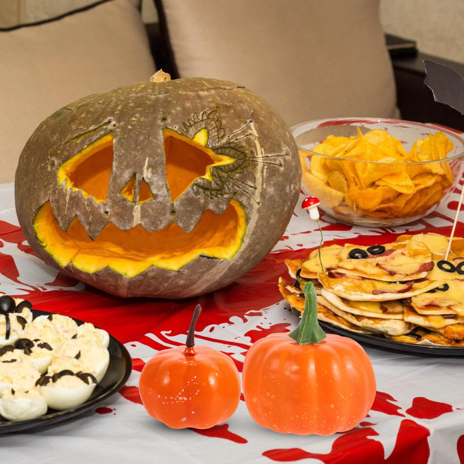 

12 Pcs Pumpkin Decorative Decorative Pumpkin Props Halloween Craft Eco Friendly Festive Warmth Simulation