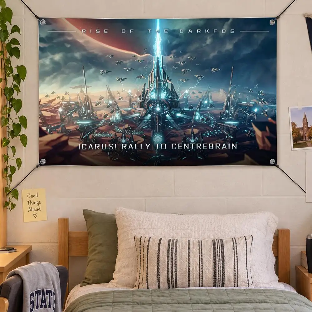 Game SciFi Dyson Sphere Program Flags Decorative Flag Banner Indoor Bedroom Dorm Gaming Room Wall Party Club Decor Fan Gift