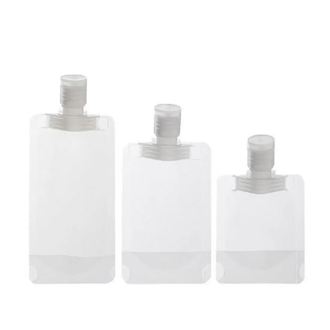 Kulturbeutel-Set in Reisegröße, 30 ml/50 ml/100 ml transparente Quetschbehälter, 3er-Pack tragbare nachfüllbare Beutel für Reiseutensilien