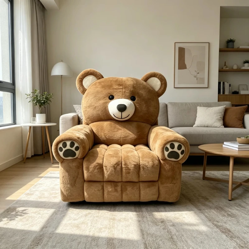 Wholesale Living Room Sofa Chair Cute Bear Design Soft High-density Sponge Comfortable Bedroom and Living Room Sofa
