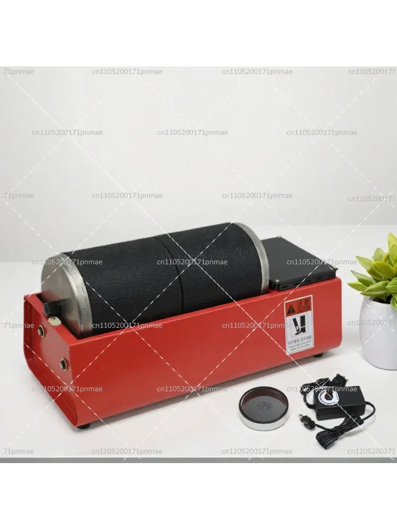 Electric Polishing Grinding Machine Double Rubber Drum Variable Speed 230V Low-Speed Rotary Polisher for Jewelry